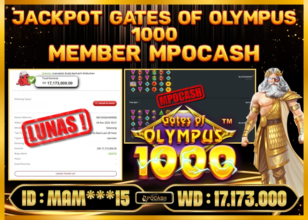 MPOCASH JACKPOT GATES OF OLYMPUS 1000